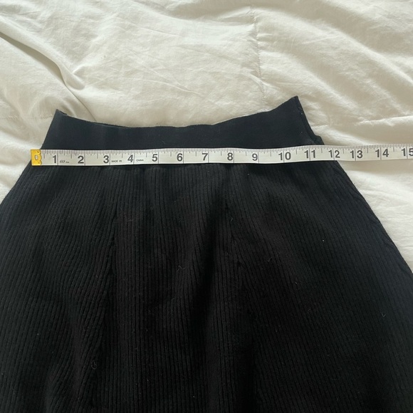 Maeve black ribbed textured midi skirt | small - Picture 7 of 8